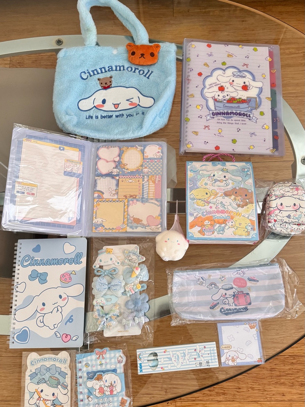 13 pieces Cinna Sanrio Cinnamoroll Stationery & Plush Set - Light Blue